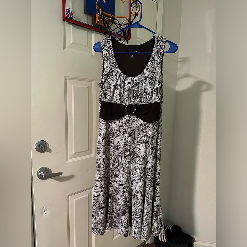 Brown And White Patterned Perceptions Dress - image 1